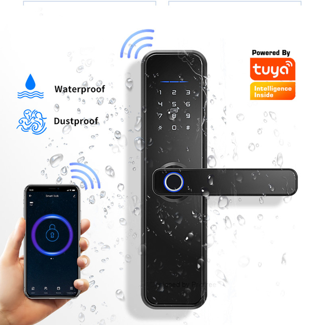 נעילת דלת חכמה עמידה למים Tuya APP WIFI טביעת אצבע